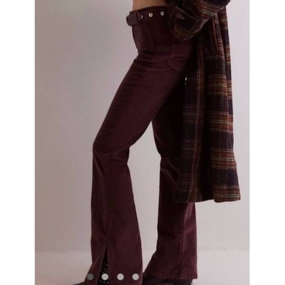 Free People We The Free Level Up Slit Bootcut Corduroy Pants Bitter Chocolate 26